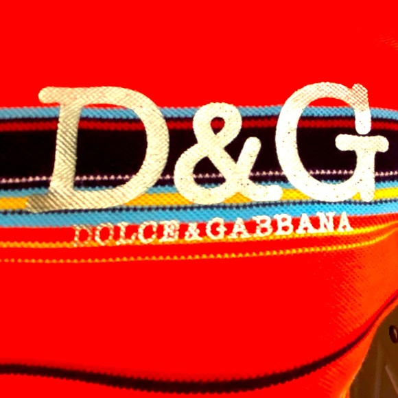 VINTAGE D&G POLO  
DOLCE GABBANA 
SIZE 40 ITALY STRIPED MULTI - Picture 2 of 11